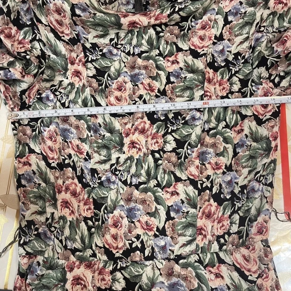 E.D.Mickels by Melanie Drucer Beautiful Vintage Multi Floral midi Dress Size 8 - Picture 7 of 10